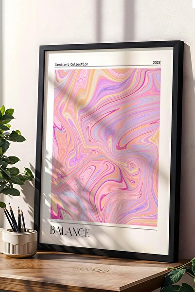 Saturn Pictură înrămată Balance Aura Violet Roz Galben Aura Energy Colors Gradient Collection