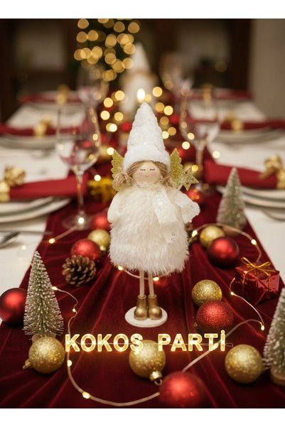 Kokoş Parti Yılbaşı Vitrin ve Bebek Odası Dekoru Altın Kanatlı Melek Dekorati...
