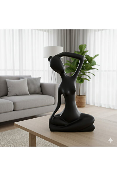 İki Cadı Tasarım Yoga Yapan Kadın Modern Büst Meditasyon Heykel Polyester Ev ...