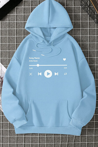 CLASSY.MODA Μουσική συσκευή αναπαραγωγής με με τύπωμα τσέπες καγκουρό, με κου...