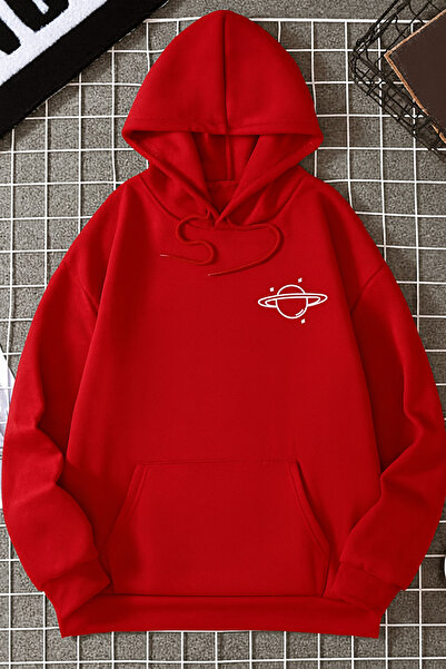 CLASSY.MODA “3 Thread K Hooded Kangaroo Pocket Planet B Printed Comfortable Unisex Sweatshirt”