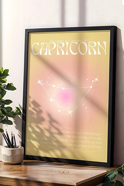 Saturn Capricorn, semnul zodiacal Capricorn, pictură înrămată, Aura, energie, culori, simbol astrologic al constelației