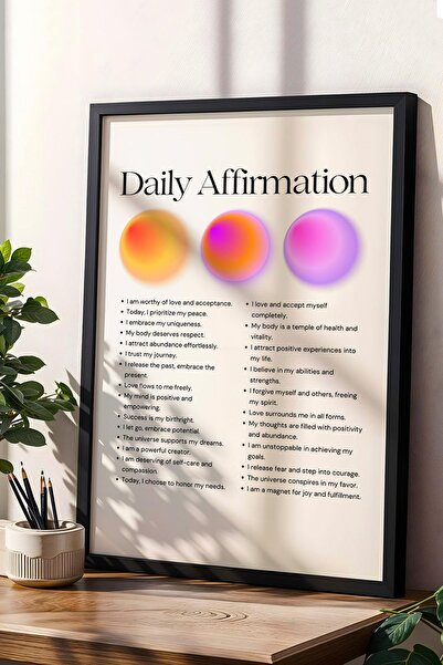 Saturn Afirmare zilnică Aura Pictură înrămată Aura Energie Culori Repetări zi...