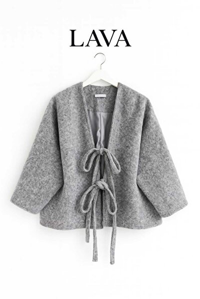 LAVA FASHION Lace-Up Oversized Windproof Winter Cashmere Poncho