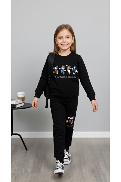 KOKOŞ BEBEK Printed Girls' Tracksuit Set - 3/7 Years Old - 31574