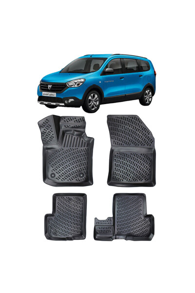 Umbrella Dacia Lodgy 2012-2022 Set 4 covorase auto din cauciuc tip tavita pre...