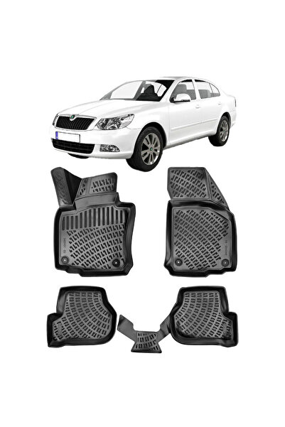 Umbrella Skoda Octavia II 2004-2013 Set 4 covorase auto din cauciuc tip tavit...