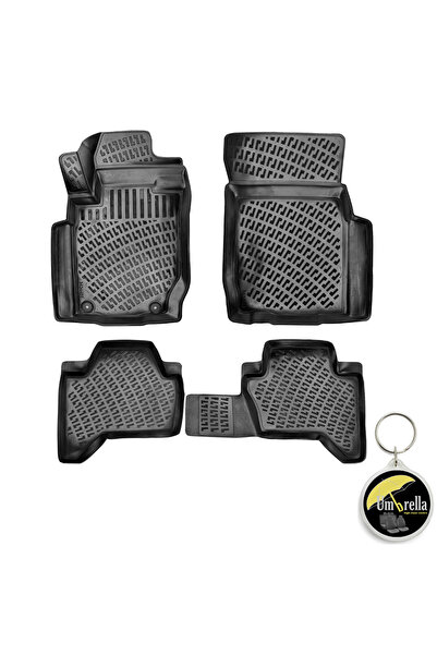 Umbrella Set 4 covorase auto din cauciuc tip tavita premium line 3D compatibil  cu Mitsubishi L200 2015-2019