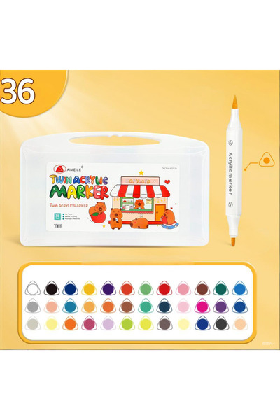 Fidanx Renk Çift Uçlu Akrilik Marker Kalem Acrilic 60
