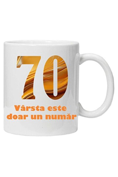 CRD PRINT Personalized mug with print "age is just a number - variant 2 - 70"