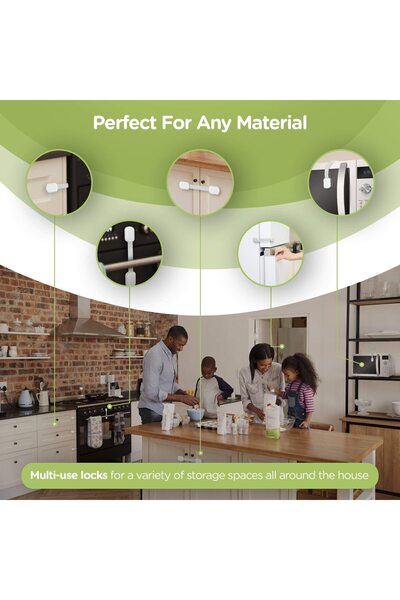 Generic Baby Safety Locks, 5PCS Adjustable Child Proof Locks, Cabinet Drawer Toilet Safety Latches for Home