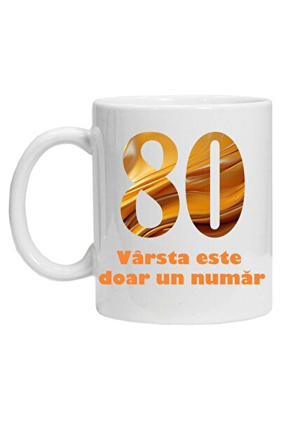 CRD PRINT Personalized mug with print 'age is just a number - variant 2 - 80'
