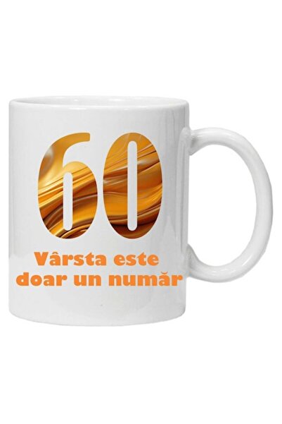 CRD PRINT Personalized Ceramic Mug "Age Is Just a Number - Variant 2 - 60", White, 330 ml