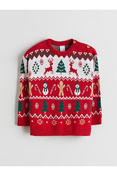 LC Waikiki Lcw Baby Crew Neck Long Sleeve Christmas Themed Baby Boy Set