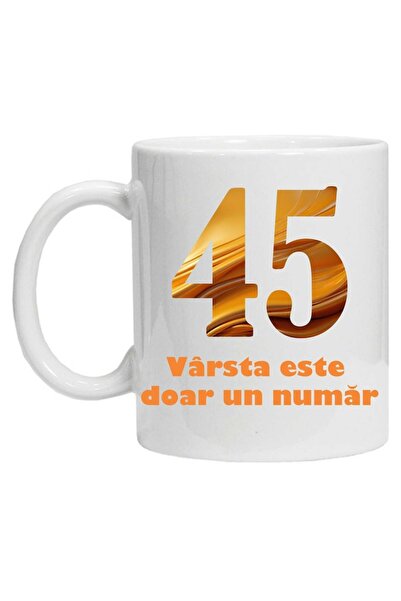 CRD PRINT Personalized ceramic mug 'Age is just a number - variant 2 - 45', 330 ml