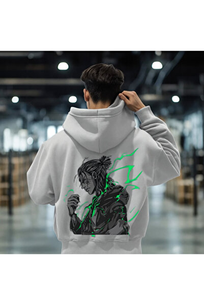 CLASSY.MODA Φούτερ O oversized με με κουκούλα νήματα K, τσέπες καγκουρό και σ...