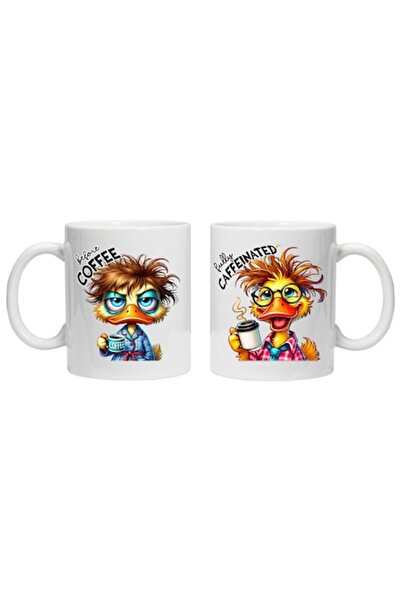 CRD PRINT Cană personalizată „Înainte și după cafea” - Model 6, ceramică albă...