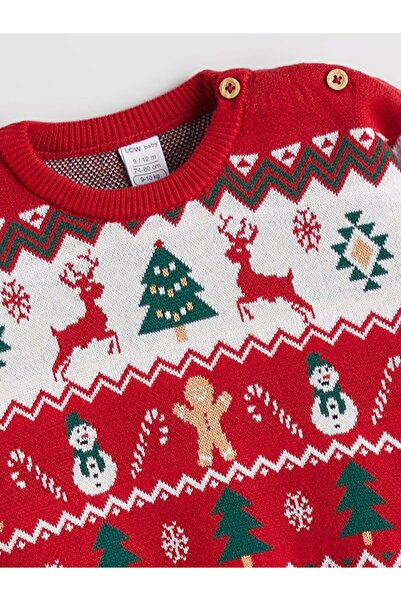 LC Waikiki Lcw Baby Crew Neck Long Sleeve Christmas Themed Baby Boy Set
