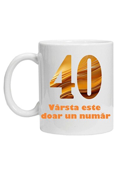 CRD PRINT Personalized ceramic mug 'Age is just a number - 40' 330 ml