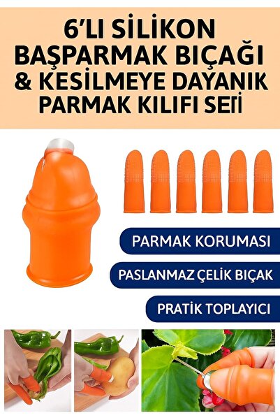 Kyrotech 6-Piece Silicone Thumb Knife and Cut-Resistant Finger Sleeve Set, Fruit and Vegetable Picking
