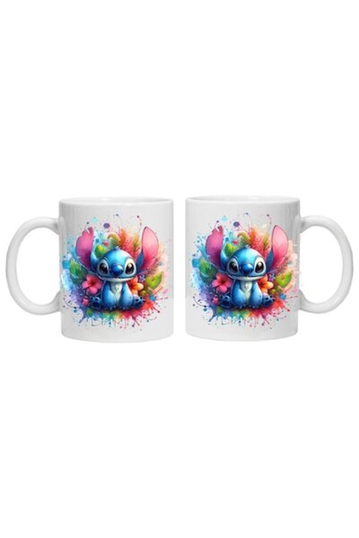 CRD PRINT Cană personalizată cu imprimeu „STITCH 8”, ceramică albă, 330 ml