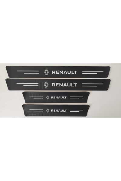 Modifiye Fabrikası RENAULT YENİ AMBLEM Uyumlu Kapı Eşiği Koruyucu Suni Deri 4...