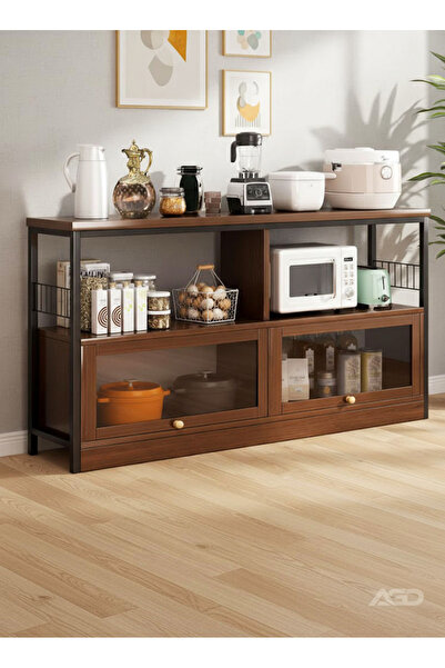 AGD Side Storage Cabinet – Multi-use Living Room/Office/Kitchen Cabinet with 3 Shelves and 2 Doors