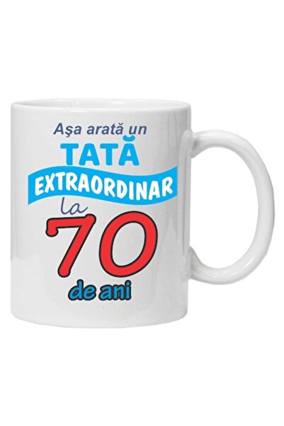 CRD PRINT Personalized mug with print 'This is what an extraordinary dad looks like - 70 years'