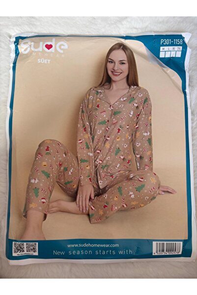 Sude Christmas Themed Pajama Set