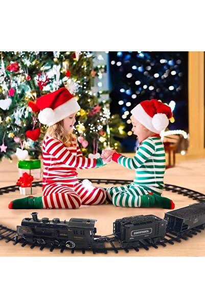 indiggo Metal Electric Train Set with Lights, Sounds & Steam (Black)