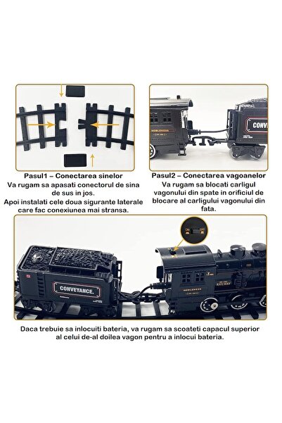 indiggo Metal Electric Train Set with Lights, Sounds & Steam (Black)