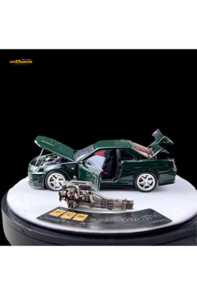 HOT WHEELS PGM 1:64 Green Skyline GTR R34 Nismo Z-Tune Sports Model Diecast Metal Car