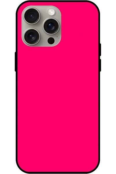 Generic Khales Solid-Color Protective Case with Soft Black Sides for Apple iPhone 15 Pro Max - Pink (Color00