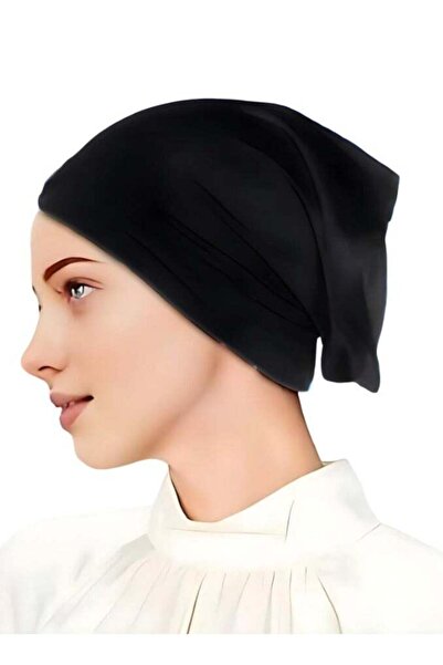 Generic 100% Cotton Hijab Caps - Stretchable Underscarf, 2 Pair Black & White