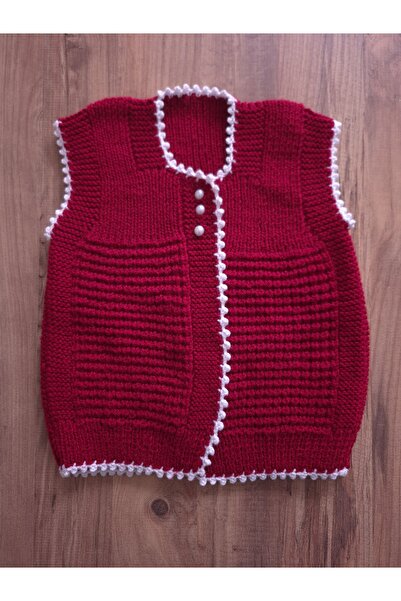 PİNA HEDİYELİK AKSESUAR El Örgüsü Bebek Yelek 1-2 Yaş Bebek Hediyesi Doğum Gü...