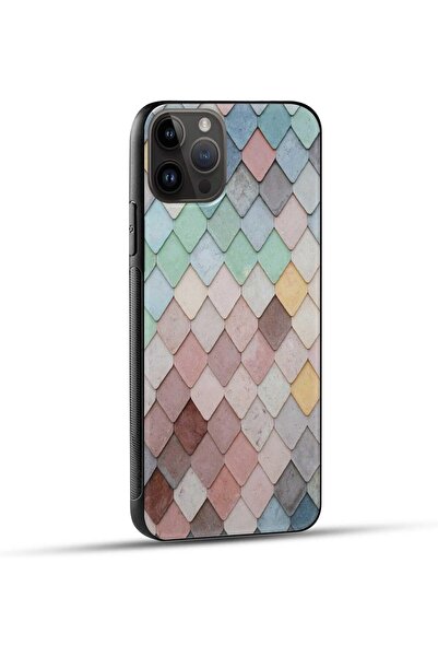 Generic Marble Pattern Protective Case with Soft Black Sides for Apple iPhone 14 Pro, Multicolor
