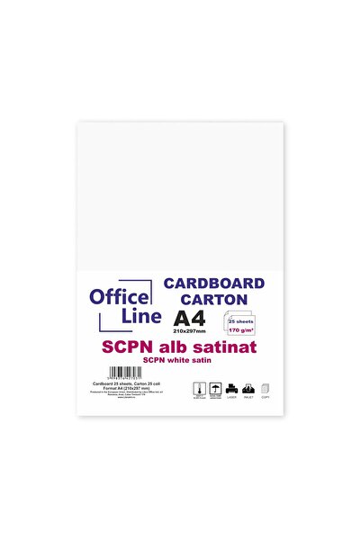 Libra A4 Cardboard 170g SCPN white satin, 25 sheets