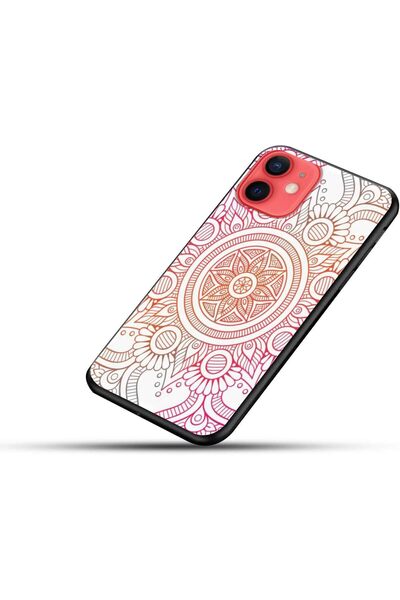 Generic Khalas Protective Motif Case for Apple iPhone 12 - Multi-color, Soft Black Sides