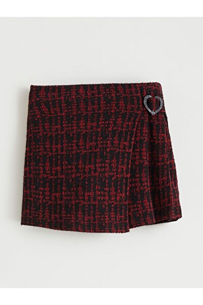 LC Waikiki Lcw Kids Plaid Patterned Girls' Shorts Skirt and Pantyhose