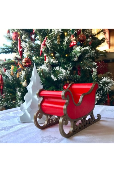 SZD Design Santa Claus Sleigh and Deer Themed Table Decoration Set