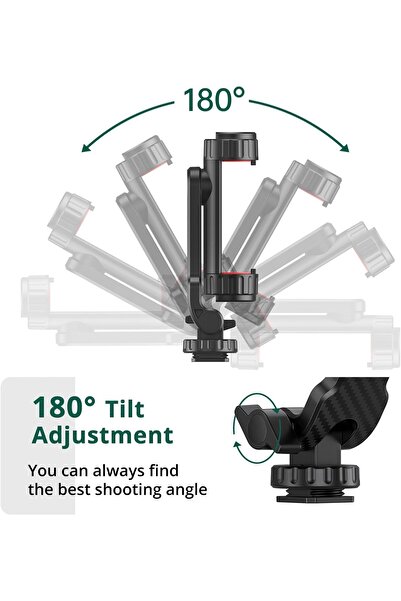 Generic Mobile Tripod Mount - Universal Smartphone Adapter with 2 Cold Shoes, 1/4" Screw, 360° Rotation & 1