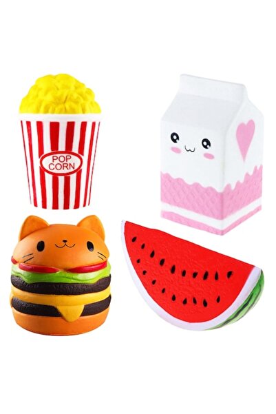 OEM Set of 4 SQUISHY Toys Zenuk® - Food Shapes, Slow-Rise, Sensory, Multicolor