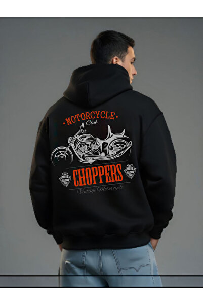 ELNOYA سويت شيرت مريح بأكمام طويلة للجنسين باللون الأسود مكون من مطبوع خيوط م...