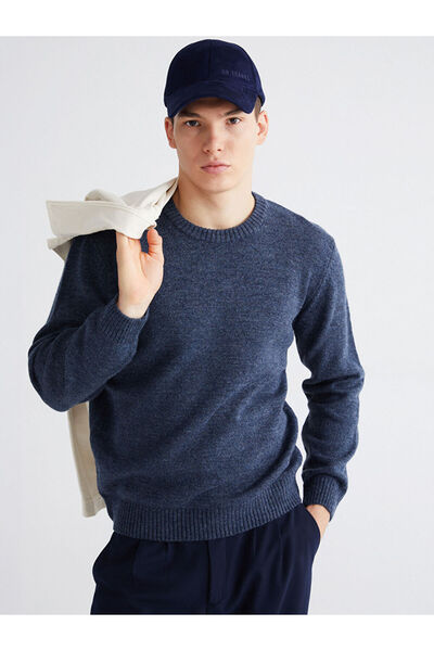 LC Waikiki Indigo Crew Neck Men's Knitwear Sweater