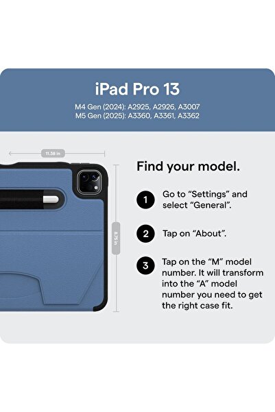 ZUGU CASE iPad Pro 13" Slim Protective Case for M4/M5 (2024/2025) - Black