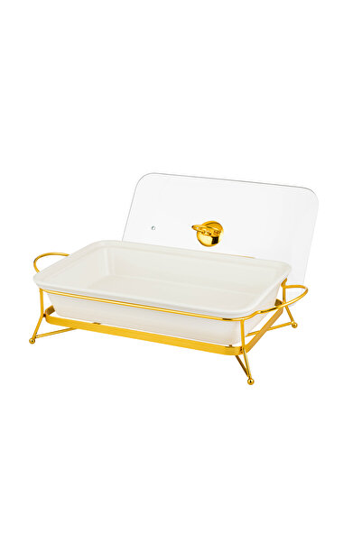 ABAREEK A ceramic food warmer for buffets, used to keep food warm during parties and events.