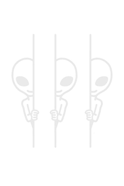 Oracal Set of 3 decorative stickers, Alien Peek, 20cm, white