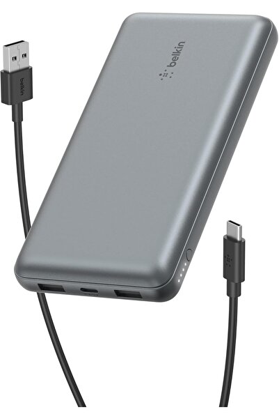 Belkin BoostCharge 20000mAh USB-C Power Bank (3 Ports) with Cable - Grey Space