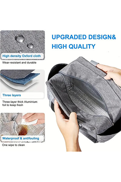 MaffStuff Insulated Food & Beverage Bag 25x25x14 cm, Grey, Cold Transport