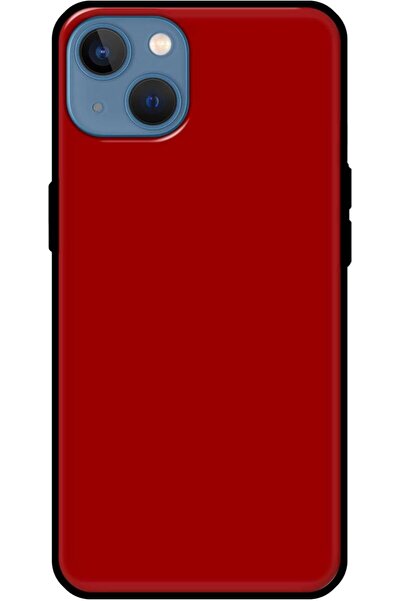 Generic Khalas Solid Color Protective Case 005 with Soft Black Sides for Apple iPhone 13 - Red